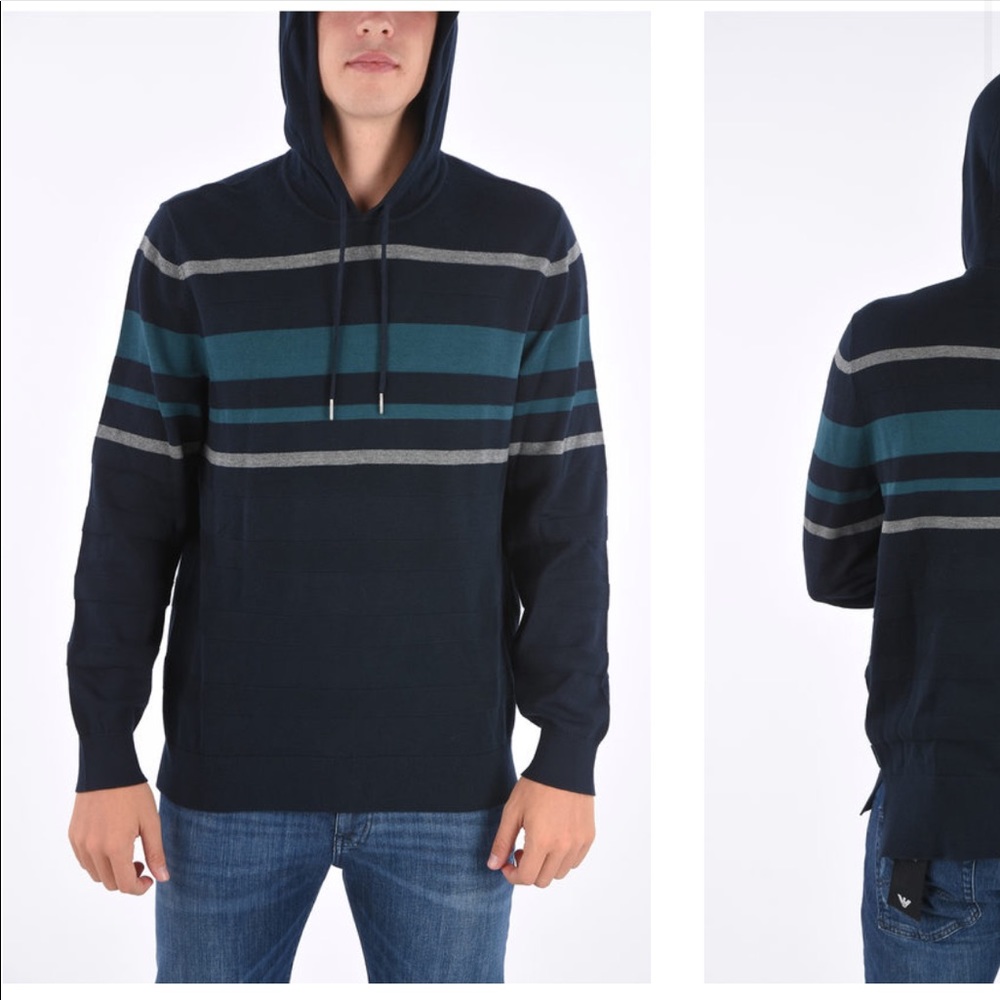 Armani Exchange Striped Sweater With Hood
